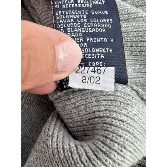 VINTAGE Y2K Tommy JEANS gray scripted logo mockneck ski sweater XL stripes - Picture 6 of 8